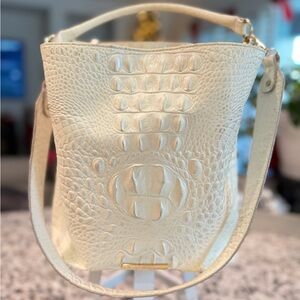 Brahmin Celina bucket bag in Coconut Milk Melbourne leather